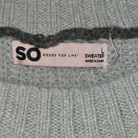 So green stripped sweater juniors size large - Picture 3 of 4